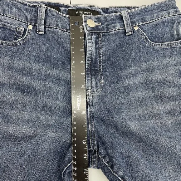Nine West Eastend Capri Jeans Cropped Roll Cuff Denim Womens 12 - Picture 11 of 12